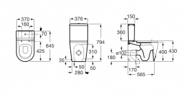 Зливний бачок для унітазу Roca Inspira Square c механізмом подвійного змиву 4,5 / 3 л кераміка білий A341520000