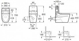 Сливной бачок для унитаза Roca Khroma керамика белый A341650000
