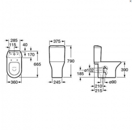 Зливний бачок для унітазу Roca Nexo c механізмом подвійного змиву 3/6 л кераміка білий A341640000