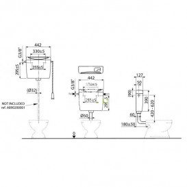Сливной бачок для унитаза Roca Universal c механизмом двойного смыва 3/6 л пластик белый A890200000