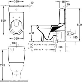 Сливной бачок для унитаза Villeroy & Boch O.Novo подвод воды снизу санитарная керамика CeramicPlus альпийский белый 5788R1R1