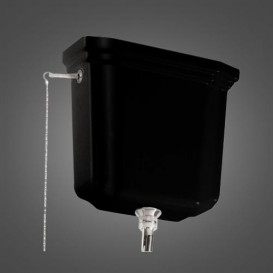 Сливной бачок для унитаза высокий Kerasan Waldorf без верхней крышки черный глянцевый 418004