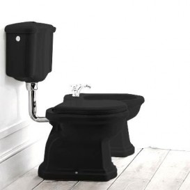 Сливной бачок подвесной для унитаза низкий Kerasan Retro прямоугольный чёрный 108204