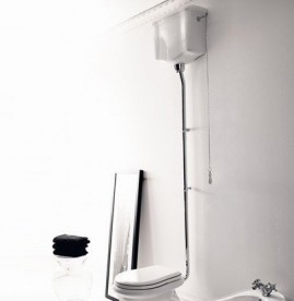 Сливной бачок подвесной для унитаза высокий Kerasan Retro прямоугольный белый 108001