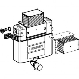 Сливной бачок скрытого монтажа Geberit Omega скрытого монтажа с фронтальным или горизонтальным управлением для смывных клавиш Omega 109.043.00.1