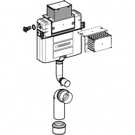 Сливной бачок скрытого монтажа Geberit Omega скрытого монтажа с фронтальным или горизонтальным управлением для смывных клавиш Omega 109.050.00.1