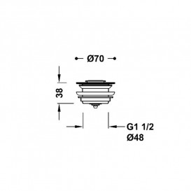 Зливний клапан для ванн Tres Click-Clack із прихованою пробкою хром 134215027