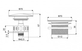 Сливной клапан для ванны Radaway Carolina/Gloria Clik-Clak черный ARIN.2485.01BL