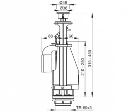 Сливной механизм AlcaPlast с двойной кнопкой A08A