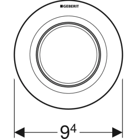 Зливний механізм дистанційного керування бачками змивними Geberit пневматичний пластик матовий хром 116.040.JQ.1