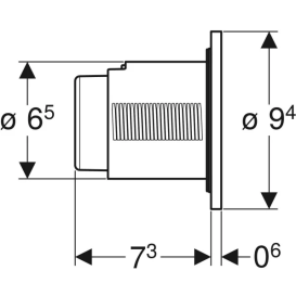 Зливний механізм дистанційного керування бачками змивними Geberit пневматичний пластик матовий хром 116.040.JQ.1