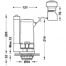 Сливной механизм для бачка унитаза Tres двойной смыв с кнопкой хром 25477009