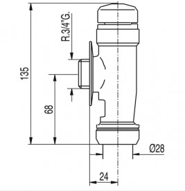 Сливной механизм для унитаза Tres Tempotres хром 112205