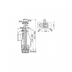 Зливний механізм Koller Pool A08 з подвійною кнопкою хром SMUP2