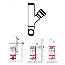Зливний патрубок Tece TECEprofil з відведенням для підключення до вентиляції DN 70 відведення вправо 45 ° 9820127