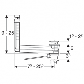 Сливной сифон для раковины Geberit Clou с рычаговым задействованием 152.018.00.1