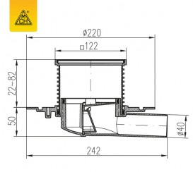 Зливний трап для балконів і терас МСН бічний стік з гратами 382A