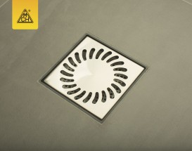 Сливной трап для балконов и террас МСН боковой сток с решеткой 382A