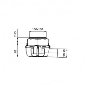 Сливной трап для душа ACO  Easy Flow 100х100 мм горизонтальный выпуск серый/черный 2505.05.77