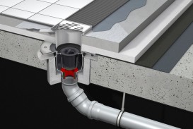 Зливний трап для душу ACO Easy Flow 150х150 мм горизонтальний випуск сірий / чорний 2810.55.77