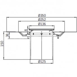 Сливной трап для душа ACO ShowerPoint верхняя часть 149х149 под ключ с фланцем с решеткой из нержавеющей стали пластик 5141.30.00