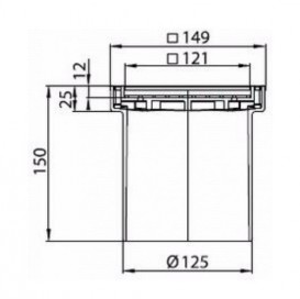 Зливний трап для душу ACO ShowerPoint верхня частина 149х149 без фланця пластик 5141.38.00