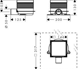 Зливний трап для душу Hansgrohe RainDrain Spot Plus 150х150 матова нержавіюча сталь 56226800