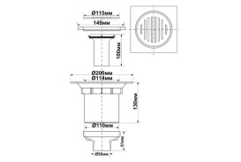 Сливной трап для душа McAlpine 50 мм с решеткой нержавеющая сталь TSG-2TB