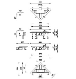 Зливний трап для душу Styron із решіткою Medium нержавіюча сталь матова STY-MM