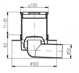 Сливной трап с гидрозатвором  MCH с горизонтальным выпуском DN 50 белый G 411 L