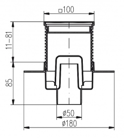 Зливний трап з гідрозатворів MCH з вертикальним випуском DN 50 білий 414 L