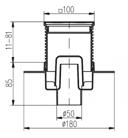 Зливний трап з гідрозатворів MCH з вертикальним випуском DN 50 білий G 414 L