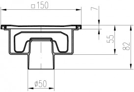 Зливний трап з сухим сифоном MCH Neptun з вертикальним випуском DN 50 нержавіюча сталь 320 XN