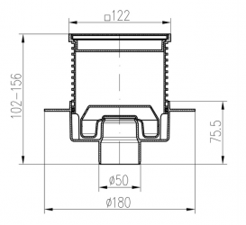 Зливний трап з сухим сифоном MCH Neptun з вертикальним випуском DN 50 нержавіюча сталь F 420 NXL