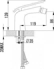 Смеситель для биде Devit Katarina однорычажный хром 37516148