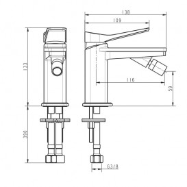 Смеситель для биде Devit Up однорычажный латунь черный матовый 81016120B