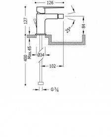 Смеситель для биде однорычажный Tres Class хром 20512001
