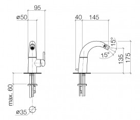 Змішувач для біде Dornbracht Source врізний одноважільний хром 33 600 940 00