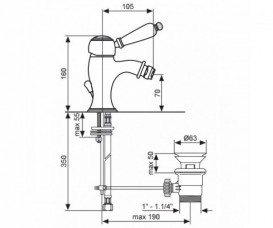 Смеситель для биде Emmevi Laguna однорычажный литой бронза BR40064