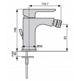 Смеситель для биде Emmevi Nefer однорычажный чёрный NEO 770044