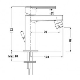 Змішувач для біде Eurorama Blog з донним клапаном хром 135360C