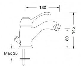Змішувач для біде Eurorama Dodo з донним клапаном хром 16360C