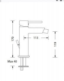 Смеситель для биде Eurorama Net с донным клапаном хром 145360C