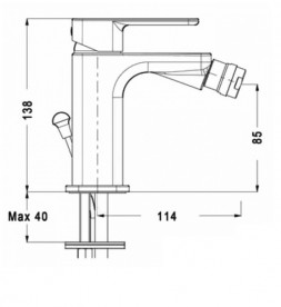 Змішувач для біде Eurorama Tono з донним клапаном хром 144360C