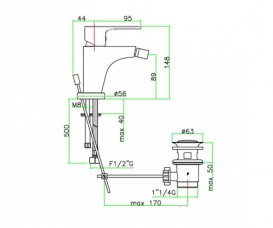 Смеситель для биде Fiore Kera однорычажный латунь хром 88CR5535