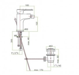 Смеситель для биде Fiore Kyma однорычажный латунь хром 75CR6530