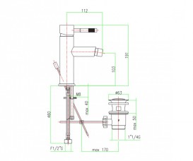 Смеситель для биде Fiore Xenon однорычажный чёрный матовый 44NN5371
