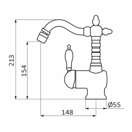 Смеситель для биде GRB Clasica Retro 1866 однорычажный с донным клапаном хром 921700