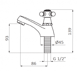 Смеситель для биде GRB Classique 1866 два излива хром 223190