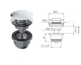 Смеситель для биде GRB Despertar однорычажный с донным клапаном хром 817100